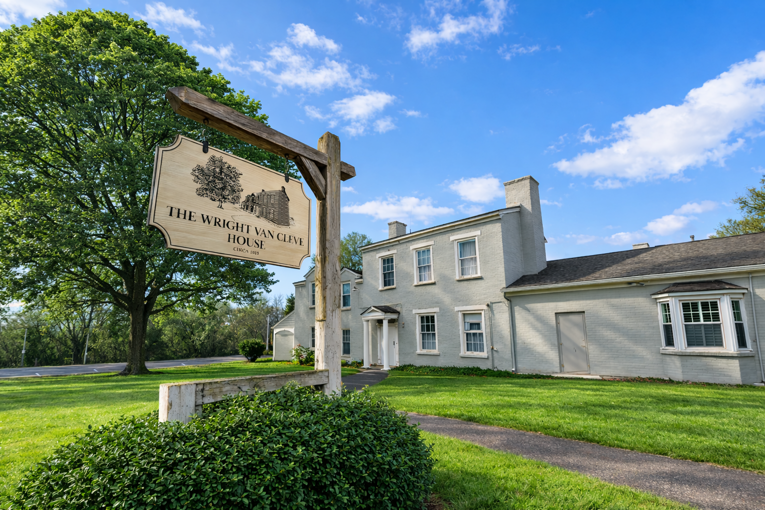 WVCH front sign The grand reception hall at The Wright Van Cleve House
